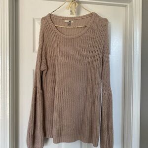 Amuse Society Taupe Sweater with balloon sleeve-medium